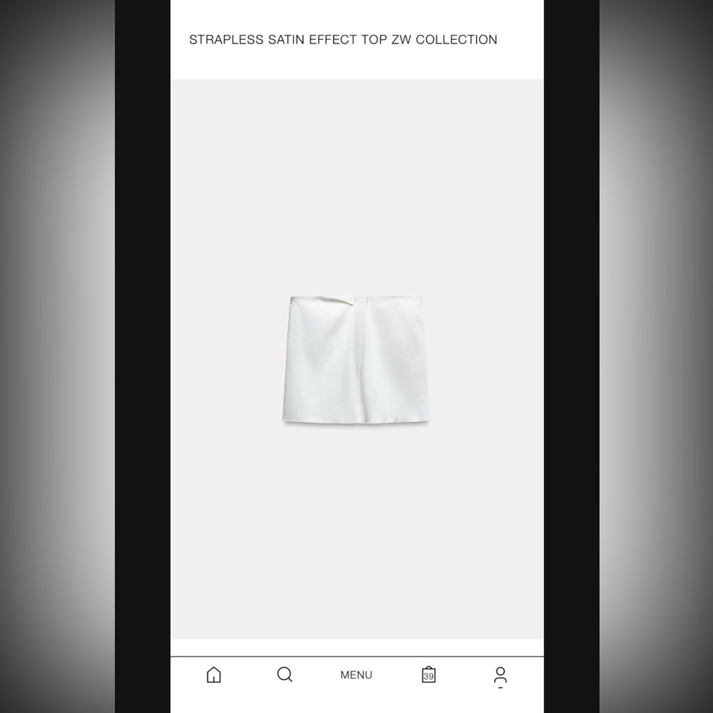Zara Strapless Satin White Top
